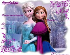 carte anniversaire reine des neige elsa et anna